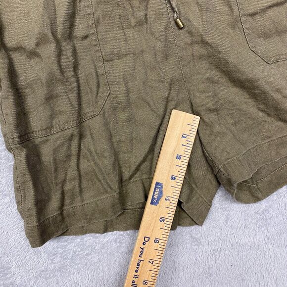 Lauren Ralph Lauren Romper Womens 2 Petite Green Utility Shorts Button Collar - Picture 6 of 9